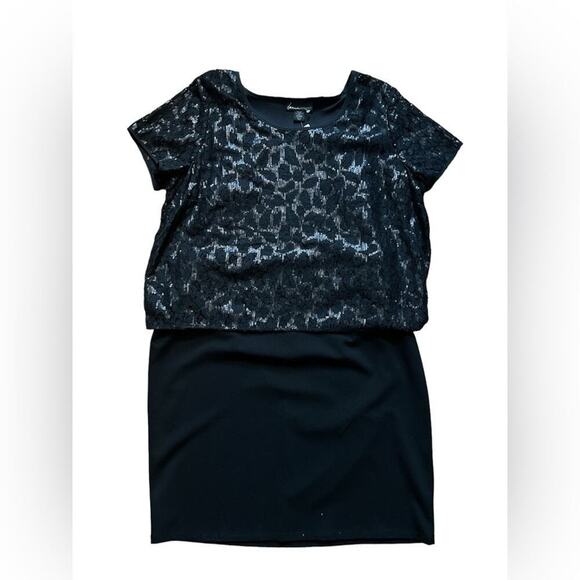 New Lane Bryant Lace Sequins Blouse Mini Dress in Black 20 - Picture 6 of 7